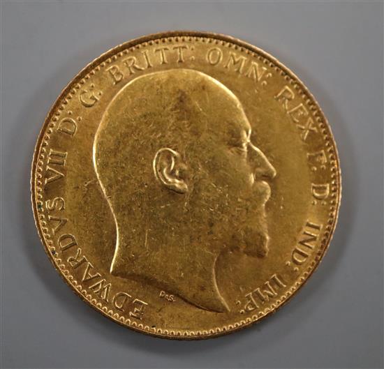 An Edward VII 1910 gold sovereign